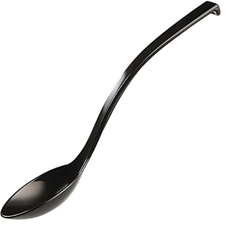 APS Black Deli Spoon 230mm(L). Pack quantity: 6. Colour: Black | Sleek dark finish offers modern styling, while the long handle reaches deep into tall containers for easy prep.