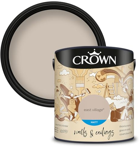 Crown Retail Core Emulsion Matt East Village 2.5 L | Rich velvety matt in East Village. Covers beautifully. Ideal for bedrooms & living rooms. Low VOC, low odour, vegan