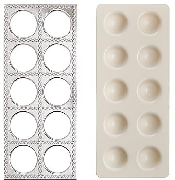 Fante's 43806 Presse Ravioli-Macher, Aluminium, Silber/weiß