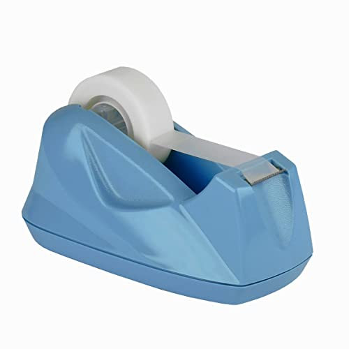 Acrimet Premium Desktop Klebebandabroller, Kunststoff, Rutschfeste Basis (Hochbelastbar) (Hellblau Farbe)