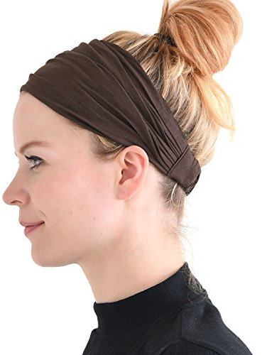 CHARM Stirnband Herren Bandana Damen - Kopftuch Herren Hair Band Men Headband Damen Piraten Haarband Männer Sport Braun M