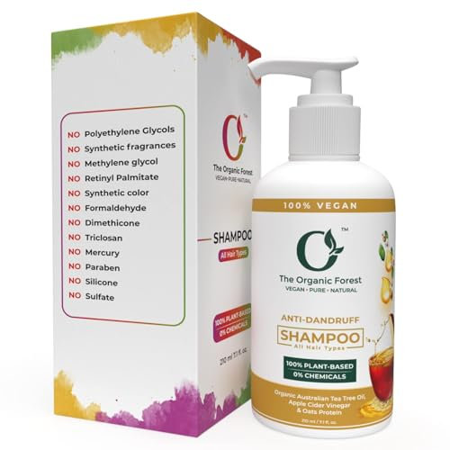 Anti Dandruff Shampoo - Sulfate-Free, Dry Scalp Soothing, Itchy Scalp Relief, Tea Tree Oil & Apple Cider Vinegar, Paraben Free Shampoo - Best Shampoo for Dandruff, Flakes, Itching & Scalp Care