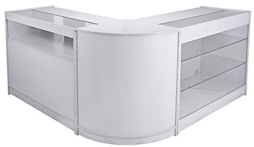 Theken Retail Shop Display Set Glasschränke Vitrine Aufbewahrung Kundenregale Einheiten Brillantweiß Stier