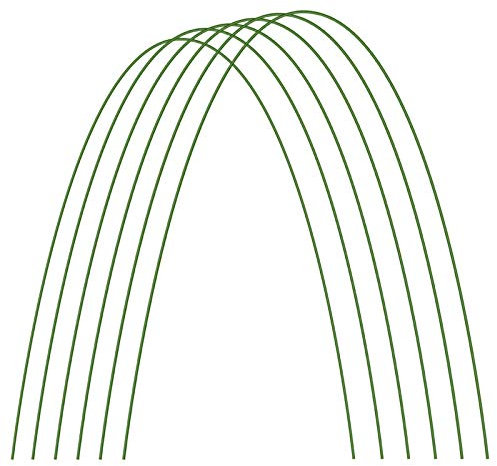 JYCRA 6 Pack Metal Garden Stakes, 4ft Rust-free Bendable Steel with Plastic Coated Support Hoops Plant Sticks for Tomato, Cucumber, Bean