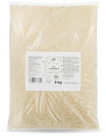 KoRo - Riz jasmin bio - 5 kg, Idéal pour les currys et les poêles aux légumes - Riz parfumé à l'odeur fleurie