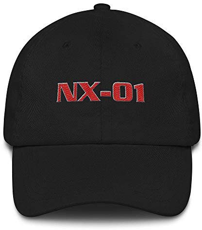 Star Trek: Enterprise NX-01 Bestickte Mütze, verstellbare Baseballkappe für Damen und Herren, offizielles Lizenzprodukt, Schwarz, Schwarz, Einheitsgr��e