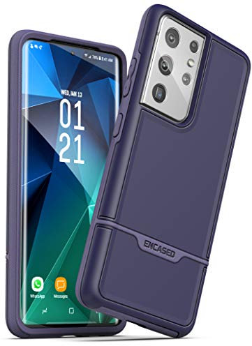 Encased Shockproof Samsung S21 Ultra Case (Rebel Series) Protective Phone Case for Galaxy S21 Ultra - Purple