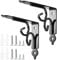 Floating Shelf Brackets, Decorative Shelf Brackets and Supports, Rustic Shelves Brackets Heavy Duty Steel, Wall Corner Shelving Brackets, Joint Right Angle Corner Brace with Screw - 2 Pcs/Black