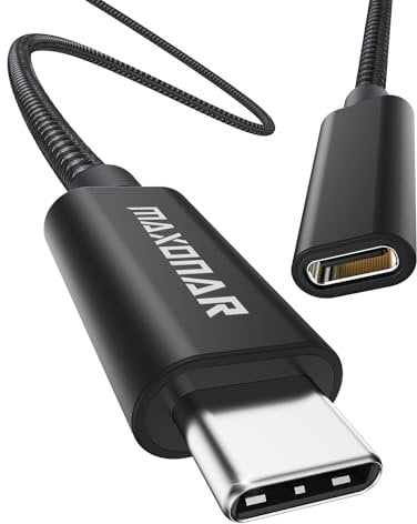 Belkertech Câble d'extension USB C(1,8m) USB3.2 (5Go/s) Type C mâle vers femelle Extension de charge et de synchronisation pour station d'accueil M1 Mac Chargeur sans fil Surface Book Noir