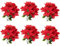 YHNHT 6 Stück Weihnachtssterne Blumen, Weihnachtsstern, Sträucher, Pflanzen, Weihnachtsstern, künstliche Blumen, Dekoration für den Innen- und Außenbereich