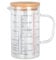 Taza Medidora de Vidrio 600ml Con Asa y Tapa - Jarra Mezcladora Transparente para Cocinar y Hornear (03)