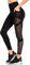 CUFFLLE Damen-Leggings aus Netzstoff, hohe Taille, Yogahose mit Taschen, Bauchkontrolle, Workout, Yoga-Leggings, Schwarz , L