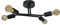 MiniSun Modern 4 Way Semi Flush Matt Black Ceiling Light Fitting