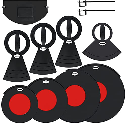 RANMING Mute Pads, Drum Set Mute Prepack, 16 Zoll, 1xBassdrum-Dämpfer und 4xBeckendämpfer (9 Stück)
