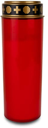 Kimiza Kunststoff LED Grablicht mit authentischem Flackerlicht, Brenndauer ca. 200 Tage (rot, ohne Motiv)