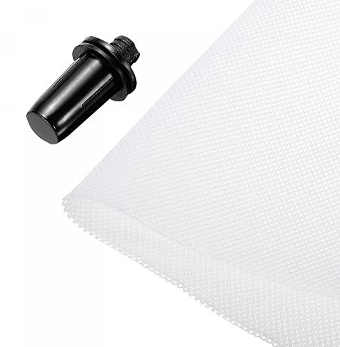 sourcing map Speaker Grill Cloth 20 x 63 Inch Stereo Mesh Fabric Protective Dustproof Cloth with Speaker Grill Guides Peg for Home Speaker Repair White