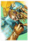 FISH DRAGATE Anime JoJo's Bizarre Adventure Poster 4 Leinwand Poster Schlafzimmer Dekor Sport Landschaft Büro Zimmer Dekor Geschenk Rahmen Stil 30 x 45 cm