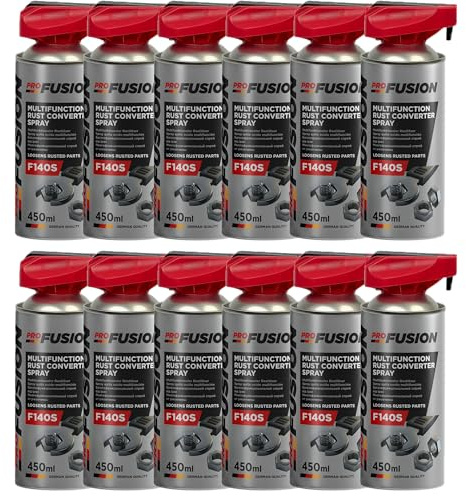 ProFusion Aceite Lubricante Multiusos Pack de 12 - para Liberar Conexiones, Piezas Atascadas y Oxidadas - Evita la Formación de Corrosión - Detergente para Microfisuras y Grasa Lubricante - 450 ml