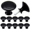Yosawo 12 Pcs Vintage Cabinet Knobs Round Solid Knobs Handles with Screws for Cabinet, Wardrobe, Drawer, Bathroom Racks (30mm/Black)