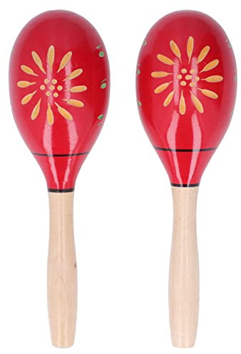 VGEBY 2 Stück Maracas Shaker, Holz Shaker Rassel Hand Percussion Musikinstrumente für Konzerte Partys