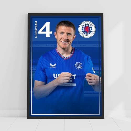 Themed Rangers Wall Art – John Lundstram Druckposter Fußball-Dekor (A4-21 cm x 29,7 cm)