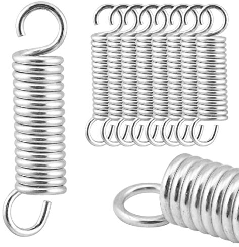 Extension Spring Small Tension Extended Compressed Springs Dual Hook end Heavy Duty Stainless Steel Replacement Springs (2 Pcs)