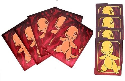 Pokemon Card Sleeves - Obsidian Flames - Charmander Elite Trainer - 65 Sleeves + 4 Cardboard dividers