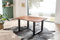 Bett11 SAM B-Ware Esszimmertisch 120x80 cm Becky, Baumkantentisch aus Akazienholz, massiv + nougatfarben, U-Metallgestell Schwarz, Esstisch mit echter Baumkante
