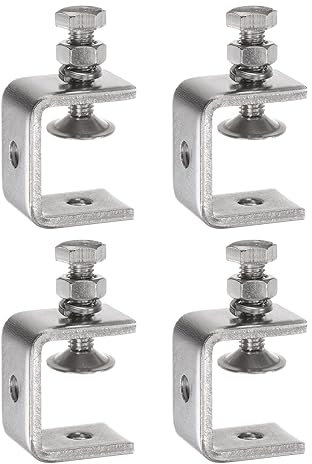 uxcell 4Pcs Stainless Steel C Clamps Mini 1 Wide Jaw Opening Small Metal U Clamp for Woodworking Welding Building Household Mounting