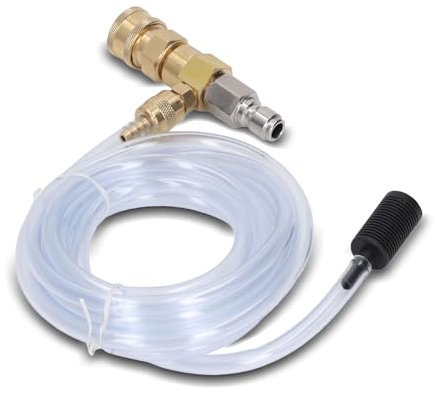 flexman Chemical Injector Kit for High Pressure Washer, 5000PSI Adjustable Downstream Injector with 9.8Ft Tube 1/4 Inch Interface 65° Spray Angle Nozzle 3/8 Inch Quick Connector
