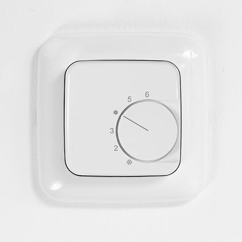 Ritzer Raumthermostat Raumtemperaturregler Fußbodenheizung für Busch Jäger Reflex SI im Set mit Abdeckung und Rahmen