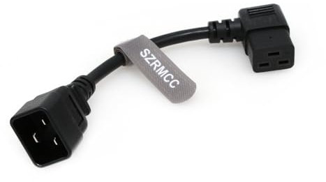 SZRMCC IEC C20 Plug to Right Angle C19 Short AC Power Cord 250V 16A PDU Server Power Cable 20cm