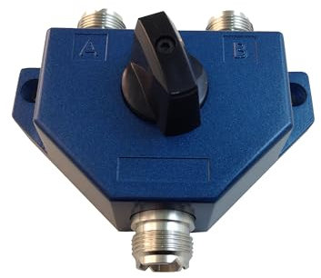 Anteenna TA-102BLUE Color 2 Position Ham Coaxial Switch for 144/440MHz HAM CB or HF/VHF/UHF Radio UHF Female (SO-239) Connector Plated NI