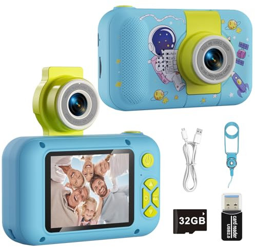 ARNSSIEN Kinderkamera Spielzeug für 3-12 Jahre alte Mädchen/Jungen,Weihnachtsgeburtstagsfest-Geschenk für Kinder Kamera,Video-Selfie-Digitalkamera mit 32GB TF-Karte,X101H