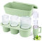 WUJUN Ice Cube Tray for Stanley Cup 30-40Oz Tumbler, Silicone Ice Cube Moulds with Lid and Bin for Chilling Cocktails, Whiskey, Drinks, Coffee, Easy Fill and Release Ice Make (Green, 40 oz)