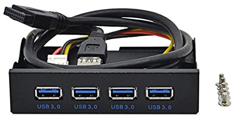 Desktop 3,5 Zoll USB 3.0 19 Pin Hub Drive Bay Front Panel für PC Computer Schwarz Schnellladung 4-Ports Adapter Metall Frontpanel Hub für PC