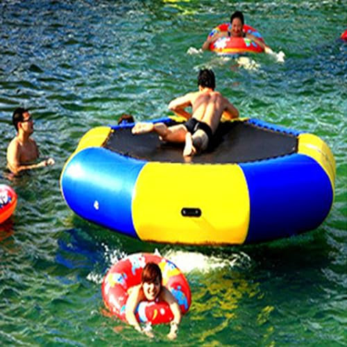 YJFEDCC Trampoline Gonflable, Trampoline Gonflable d'eau, Trampoline Gonflable De Piscine À Balles Océanique, Trampoline De Parc Aquatique,16FT/5M