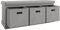 HOMCOM Shoe Bench with 3 Fabric Baskets, Shoe Storage Bench with Seat Cushion, Shoe Cabinet for Entryway, Hallway, Living Room, Bedroom, Grey