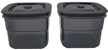BORA Set di 2 scatole sottovuoto per alimenti, contenitori sottovuoto QVAC, riutilizzabili, ermetici, trasparenti