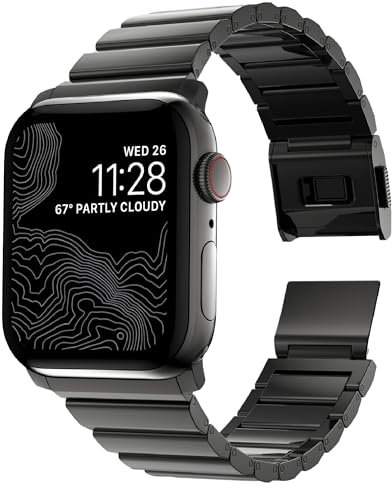 VeveXiao Titanium Band Compatible With Apple Watch Ultra/Ultra 2 49mm 45mm 44mm 42mm, Titanium Link Bracelet Magnetic Clasp Replacement Bands for iWatch Series 9 8 7 6 5 4 SE 3 2 1 Strap (grey)
