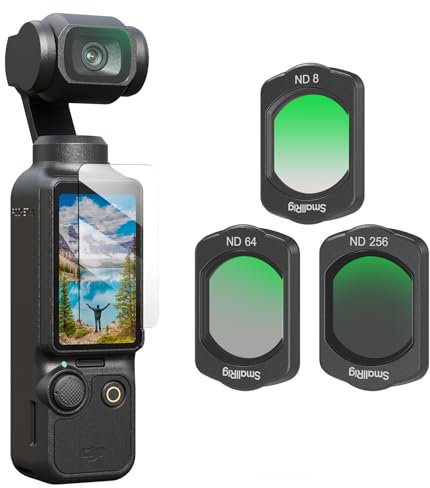SMALLRIG Magnetic ND Filters Set for DJI Osmo Pocket 3, 4 Piece Set ND8, ND64, ND256 Multi-coating Filter and Screen Protector, Accessories for Outdoor Lens Protection & Exposure Control - 4774
