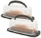Hausfelder Kuchentransportboxen 2er Set, Vorteilspack - 2x Kuchen Transportbox rechteckig, Kuchenbox mit Haube und Griff, Kastenkuchen Transportbox 34 x 17 x 12 cm