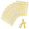 Dokeno 640 Stücke 8 Blätter Glitzer Buchstaben Aufkleber Alphabet Nummer Aufkleber Selbstklebende Vinyl Buchstaben Aufkleber Tür Wand Holz Schild Adressnummer (Gold)