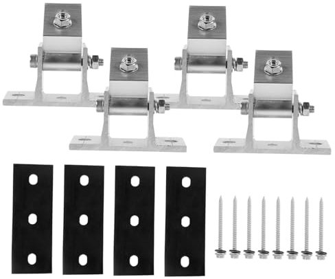 Housoutil 4stücke Solarpaneel-halterung Aus Aluminium Vierteilige Montage Verstellbare Neigungshalterung Für Solarmodule Stabile Endklemmen Inklusive Gummipads Und Holzschrauben Für Einfache