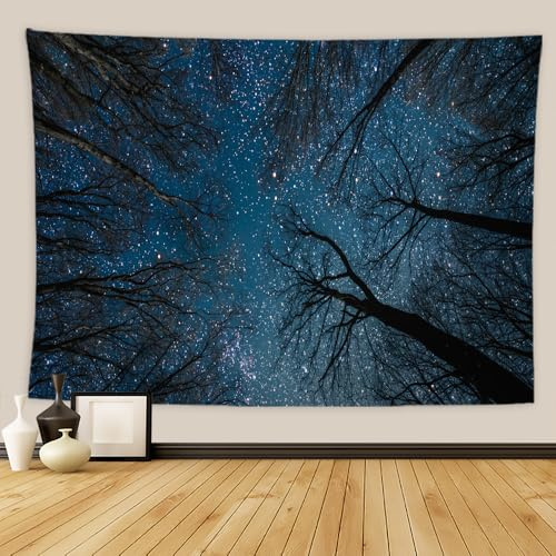 Generisch Wandteppich 150x200 cm Sternenhimmel-Druck Wandkunst Wandteppich Weiches Polyester Werfen Tuch Ästhetisch Dekor für Wohnzimmer Schlafzimmer Wandtuch Tapisserie