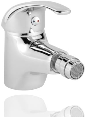 HOMSSY Monomando de Bidé 2 Aguas, Mezclador para Lavabo y Bidé, Diseño Cromado, Agua Caliente y Fría, Acabado Cromado