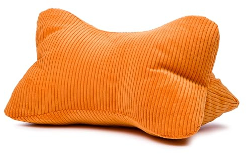 Gözze - Leseknochen Capri, Nackenkissen in Feincord-Optik, Lese- und Relaxkissen für Nacken und Rücken, 40 x 25 cm - Orange