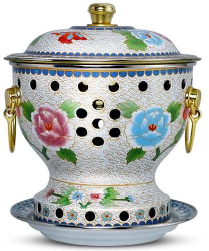 ZGFOZJGC Pentola Cinese in Rame, pentola Cinese Tradizionale in Rame Antica di Pechino, pentola per shabu in Stile mongolo Spesso con Design Diviso per riunioni di Famiglia, Amici, Feste, b