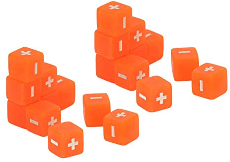 Kavolet Mathematikunterrichtswürfel, 16 -mm -Betriebsberechnung Plus Minus Set für, Unterrichtshaus -Lernen in Innenräumen, Partys, Klare Schilder, Gravierte Symbole, Robuste, (Orange)