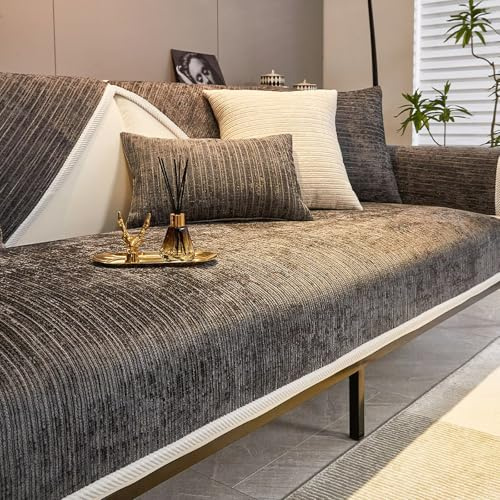 Gluhbirnen Sofa Überzug, Sofadecken Für Sitzfläche, Sofaschoner rutschfest, Sofabezug l Form, Couch Überzug für U Form L Form Sektionssofa für 1 2 3 4 Sitzer Sofa, Dunkelgrau, 90 * 160CM